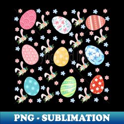 easter pattern vibrant egg and flower patterns - exclusive sublimation digital file