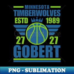 Minnesota Timberwolves Gobert 37 Basketball Retro - Vintage Sublimation PNG Download