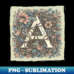 Initial A letter - Retro PNG Sublimation Digital Download