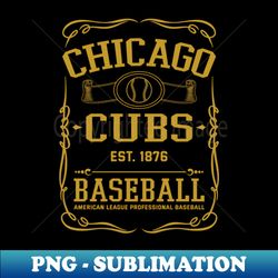 Vintage Cubs American Baseball - PNG Transparent Digital Download File for Sublimation