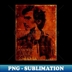 Portrait of Townes Van Zandt - Elegant Sublimation PNG Download