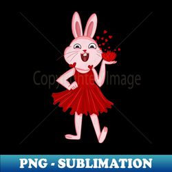 Valentine Bunny Bliss - Instant PNG Sublimation Download