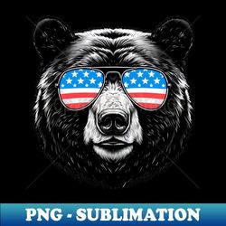 American Black Bear Sunglasses American Flag 4th of July - PNG Sublimation Digital Download