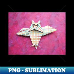Origami plaid owl - Vintage Sublimation PNG Download