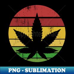 cannabis leaf vintage sunset - high-resolution png sublimation file