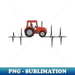 Funny farmer tractor ecg heartbeat pulse gift - Signature Sublimation PNG File