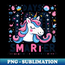 100 days smarter, elegant unicorn - Trendy Sublimation Digital Download