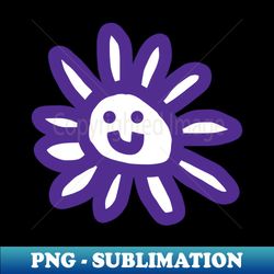 blue daisy flower smiley face graphic - instant png sublimation download