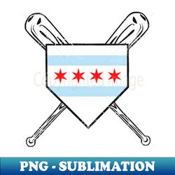 chicago flag baseball home plate sports - artistic sublimation digital file