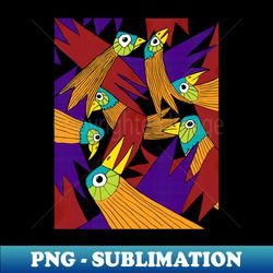 parrot bird pattern in color - vintage sublimation png download