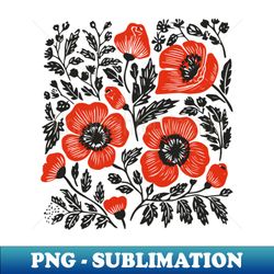Lino Cut Flowers - Instant PNG Sublimation Download
