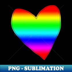 Linear Spectrum Rainbow Love Heart - Unique Sublimation PNG Download