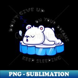 cute sleeping polar bear - png transparent sublimation design