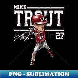 Mike Trout Los Angeles A Cartoon - Unique Sublimation PNG Download
