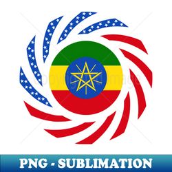 Ethiopian American Multinational Patriot Flag - High-Resolution PNG Sublimation File
