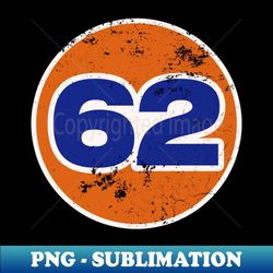 62 Vintage Number - PNG Transparent Sublimation File