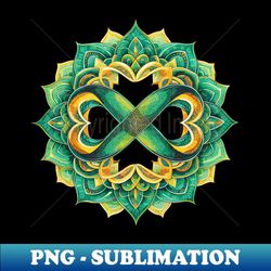 Mandala Green Yellow - Unique Sublimation PNG Download