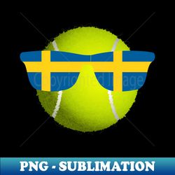 Tennis Ball With Sweden Sunglasses - PNG Transparent Sublimation Design