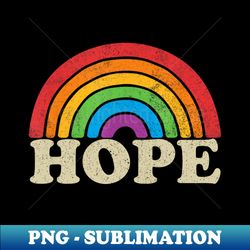 Hope - Retro Rainbow Flag Vintage-Style - Creative Sublimation PNG Download