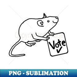 Black and White Rat says Vote Outline - Elegant Sublimation PNG Download