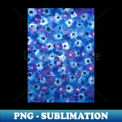 Blue flowers hand painted flower botanical pattern - PNG Transparent Sublimation File
