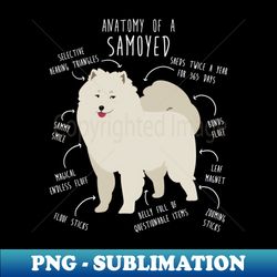 Samoyed Dog Anatomy - Instant Sublimation Digital Download