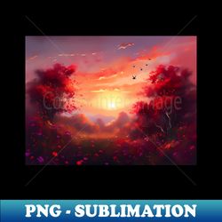 spring landscape with a beautiful flowering trees - special edition sublimation png file