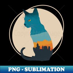 City Kitty Funny cat City - Creative Sublimation PNG Download