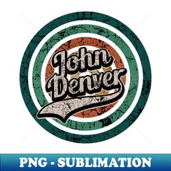John Denver Retro Circle Crack Vintage - PNG Sublimation Digital Download