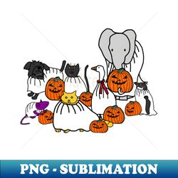Animals in Halloween Horror Costumes - PNG Transparent Digital Download File for Sublimation