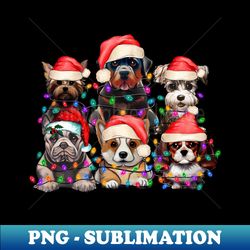 kawaii puppy dogs family christmas photo - exclusive sublimation digital file
