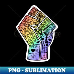 Rainbow Word BLM Fist - PNG Transparent Sublimation File