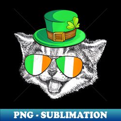 Cute Cat Irish Flag St Patrick's Day Men Women Kids - Decorative Sublimation PNG File