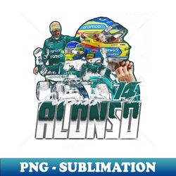 Fernando Alonso Retro - Signature Sublimation PNG File
