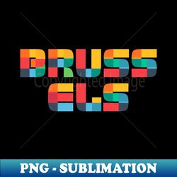 Brussels Belgium CMYK Pop Art Style - Stylish Sublimation Digital Download