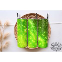 Lime Green Glitter Holographic 20, Tumbler 20 oz Wrap PNG, Skinny Tumbler Designs PNG