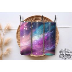 Milky Way Glitter Holographic 20, Tumbler 20 oz Wrap PNG, Skinny Tumbler Designs PNG
