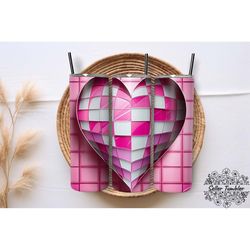 Valentine S Day Stained Glass Heart 20 Oz, Tumbler 20 oz Wrap PNG, Skinny Tumbler Designs PNG