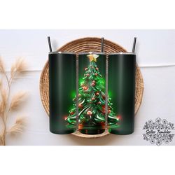 Christmas Tree 3D Tumbler 20 oz Wrap PNG, Christmas Tumbler Wraps, Christmas PNG, Tree Clipart