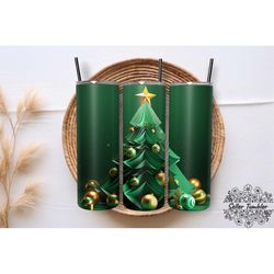 Christmas Tree 3D Tumbler 20 oz Wrap PNG, Christmas Tumbler Wraps, Christmas PNG, Tree Clipart
