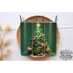 Christmas Tree 3D Tumbler 20 oz Wrap PNG, Christmas Tumbler Wraps, Christmas PNG, Tree Clipart