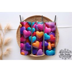 Inflated Hearts Tumbler 20 oz Wrap PNG, Tumbler Wraps, Tumbler PNG, Skinny Clipart