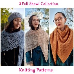 3 Fall Shawl Collection Knitting Patterns Knit Warm Accessories
