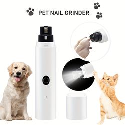 Electric Pet Nail Grinder With LED Light USB Rechargeable Cat And Dog Nail Clippers For Pets Beauty Supplies