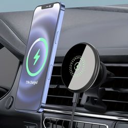 Magnetic Wireless Phone Holder Car Charger Car Mount With Fast Charging Wireless Magnet Car Phone Holder Only For Apple