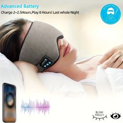 Wireless Sleep Mask, Sleep Headphones, Adjustable&Washable Music Travel Sleeping Headset With Built-in Speakers