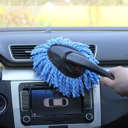 Car Dust Removal Made Easy - Small Duster Wipe, Soft Brush Cleaning Brush, Mini Bristle Brush & Nanofiber Car Interior