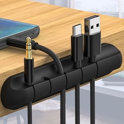 Cable Organization - Cable Holder - 5 Slot Cable Clips - Keep Your Cables Organized And Tidy In Home