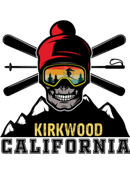 Kirkwood skiing California skull vintage retro sunset ski goggle