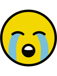 LOUDLY CRYING FACE emoji print